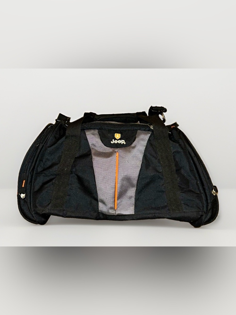 Jeep Duffle Travel Bag 18" & Under Black/Gray/Orange Polyester Adjustable Strap